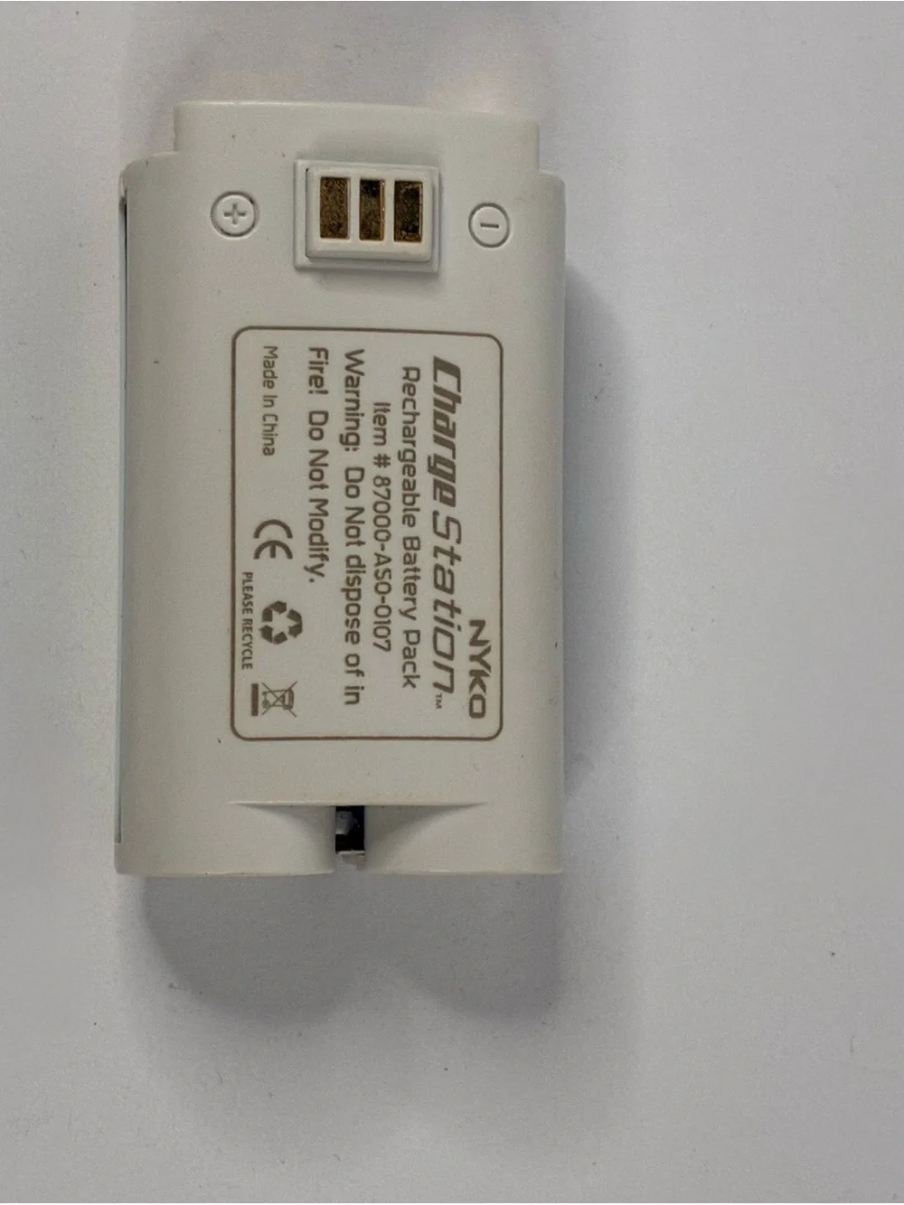 Charge Station Rechargeable Battery Pack - White